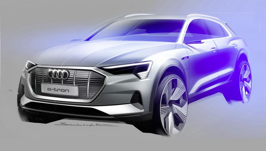 Эскиз Audi e-tron 55 Quattro 2019 года  (WW) (фото 24 из 452)